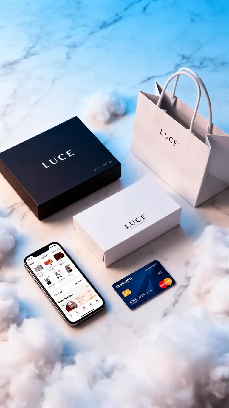 Packaging premium, teléfono y tarjeta para ecommerce
