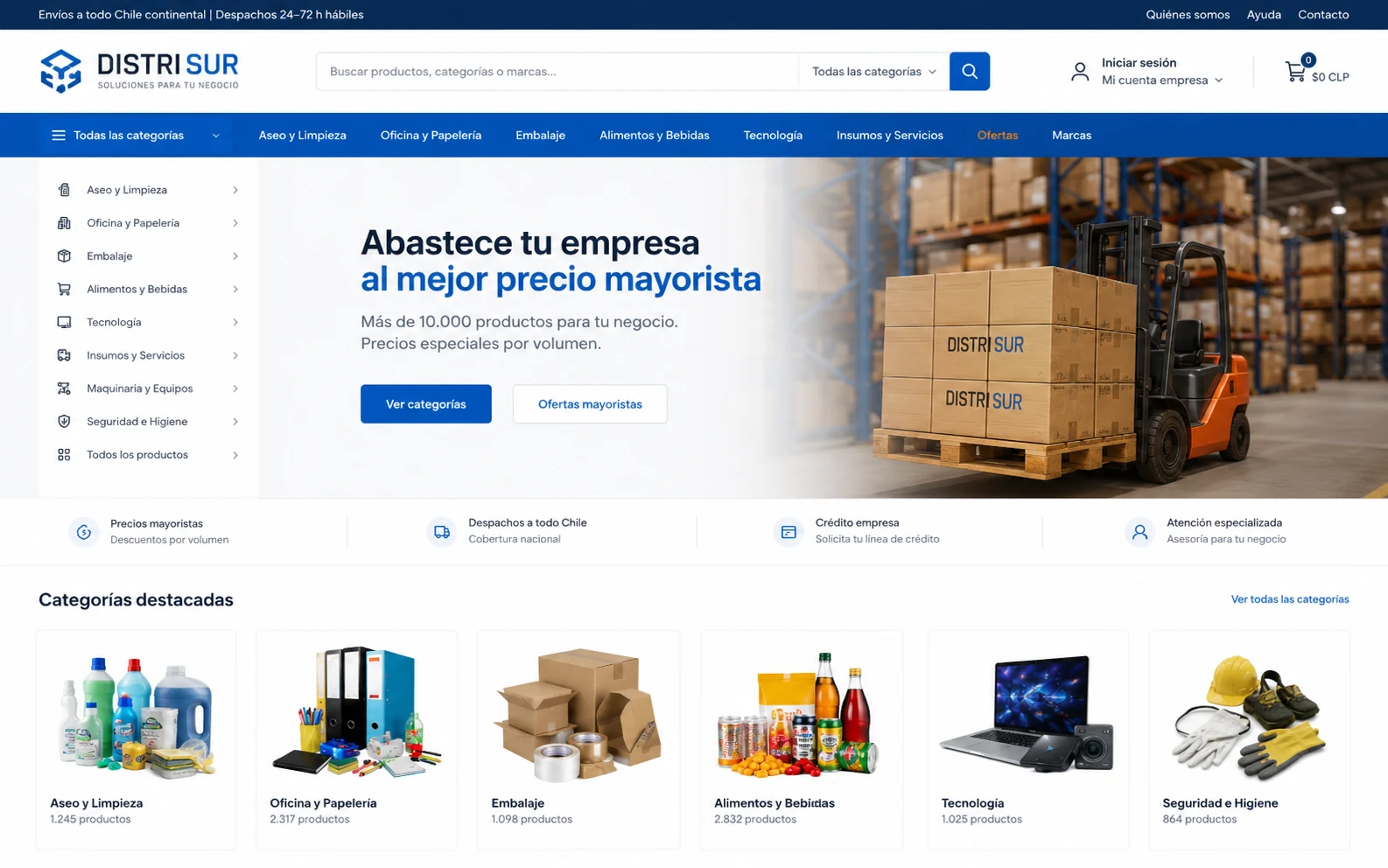 Venta mayorista online a medida Distrisur