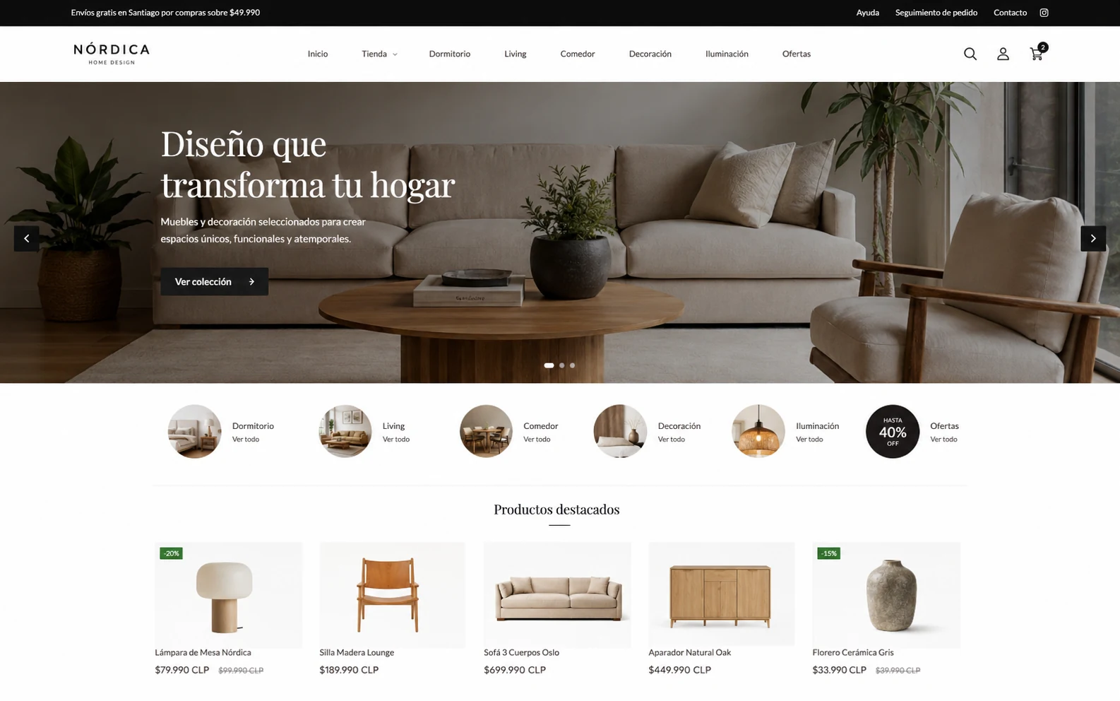 Ecommerce por suscripción a medida Nórdica Club
