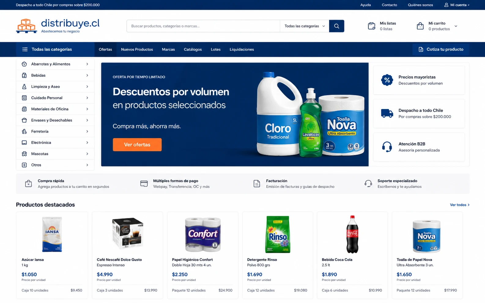 Ecommerce Magento Distribuye.cl para portal B2B