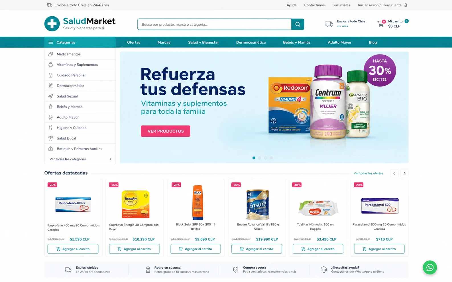 Ecommerce Magento SaludMarket para farmacia