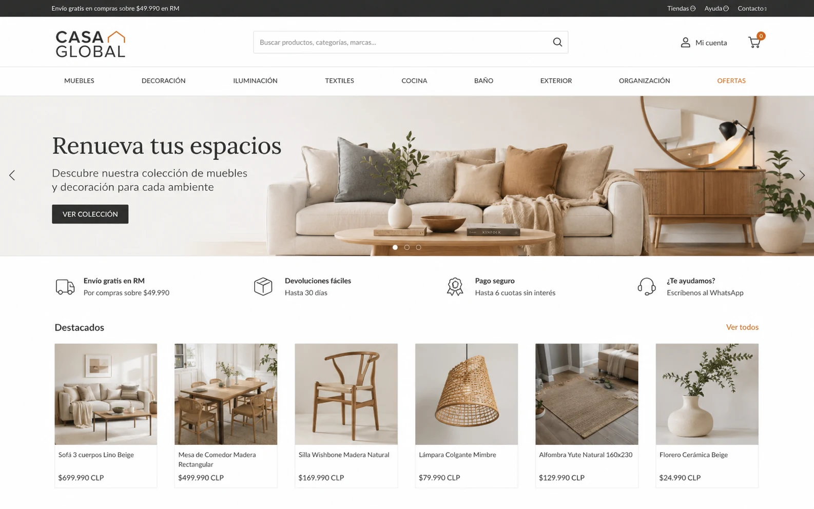 Ecommerce Magento Casa Global para hogar