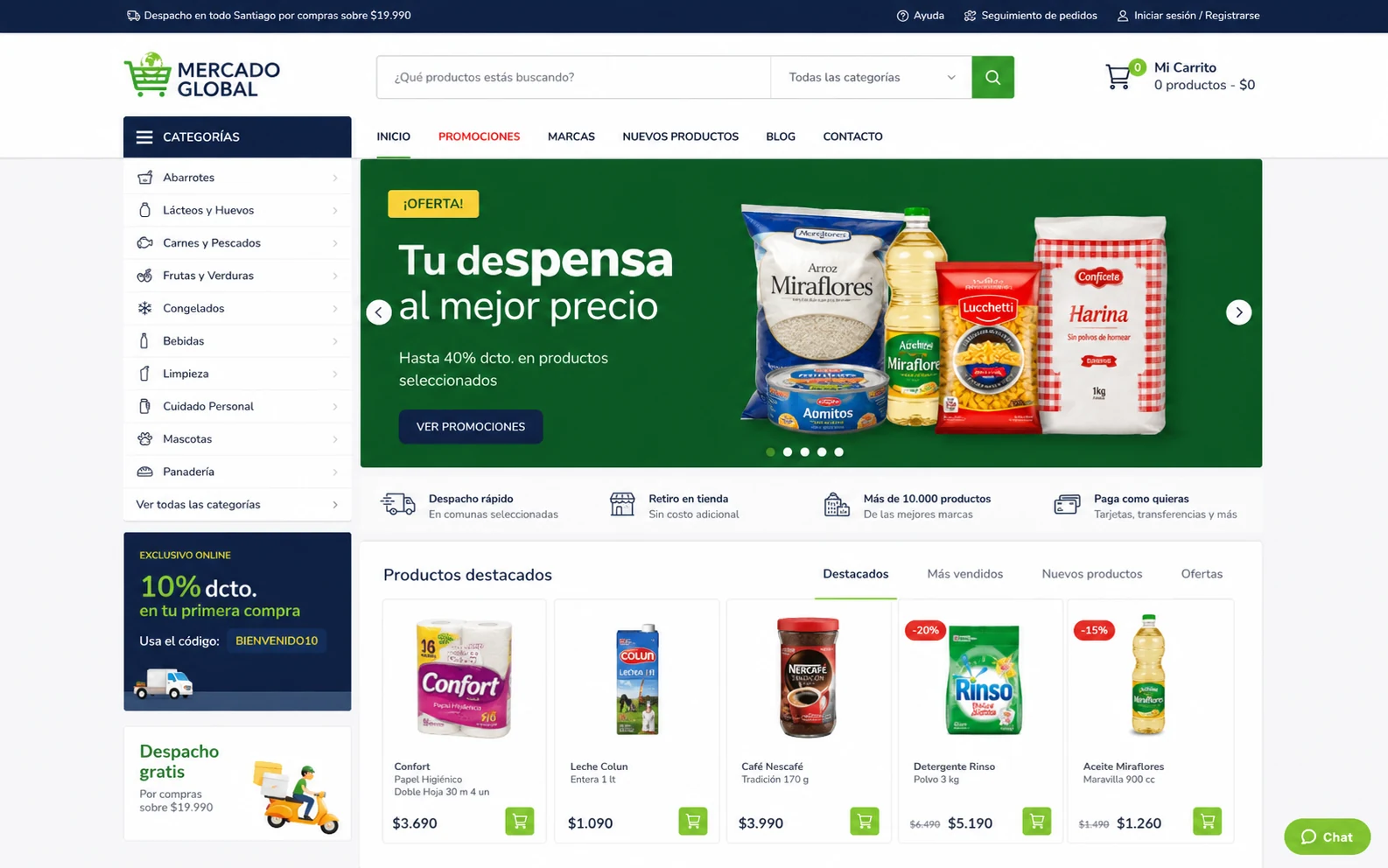 Ecommerce Magento Mercado Global para supermercado