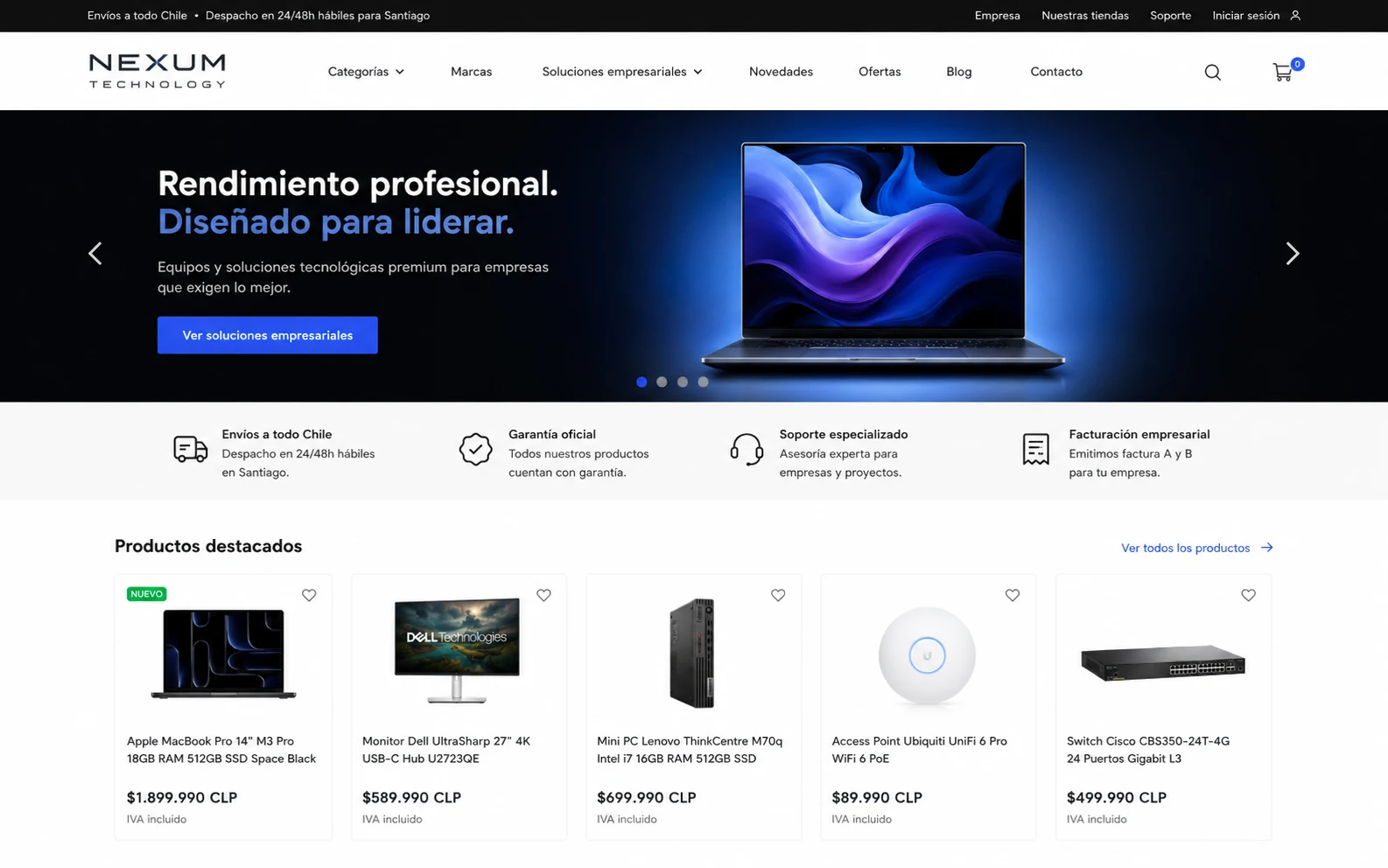 Vista de ecommerce Magento