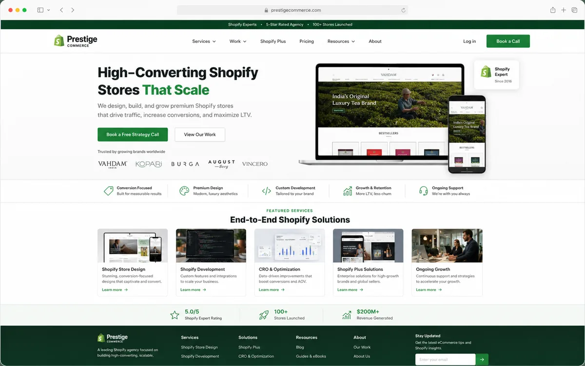 Vista de tienda Shopify