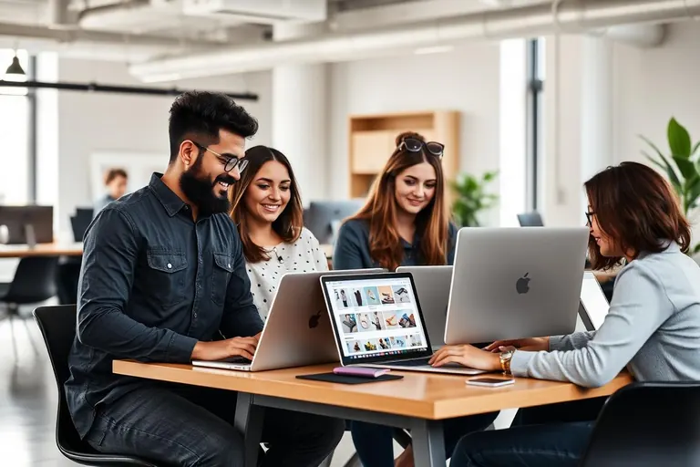 Equipo trabajando en una tienda online